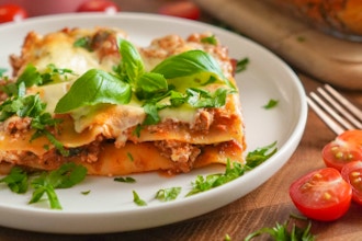 Fresh Noodle Lasagna & Zabaglione Italian Custard Dessert